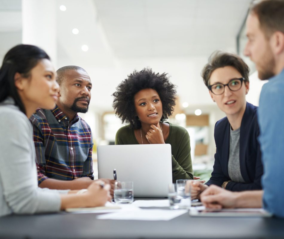 Shared vision, shared success Shot of a team of colleagues having a meeting in a office